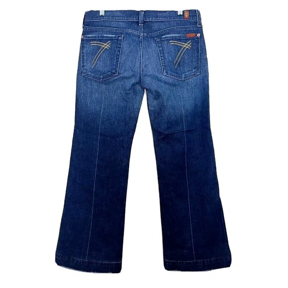 7 For All Mankind DOJO Wide Leg Flare Jeans Size 31 Vintage Y2K Stretch Denim - Picture 1 of 11